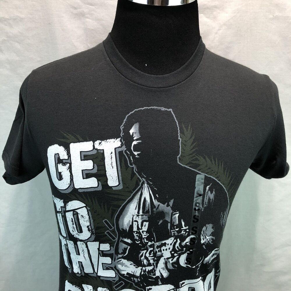 Arnold Schwarzenegger Get To The Choppa Predator Short Sleeve T-Shirt Small M7